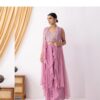 Pink Georgette Beads Sequence Work Lace Dhoti Suit | Jump Suits, Salwar suit, Casual Suits, Creative suits, Designer Suits, Palazzo Suits, Party Wear Suits, Patiala Suits, Straight Suits