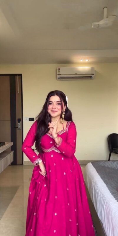 Pink Georgette Sequence Gown | Gowns, Bollywood Gowns, Creative Gowns, Designer Gowns, Embroidered Gowns, Party Wear Gowns