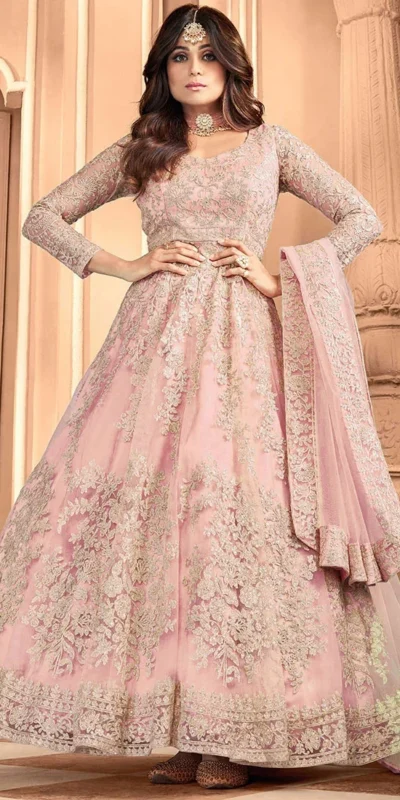 Pink Heavy Net Embroidery Work Salwar Suit | Jump Suits, Salwar suit, Casual Suits, Creative suits, Designer Suits, Palazzo Suits, Party Wear Suits, Patiala Suits, Straight Suits
