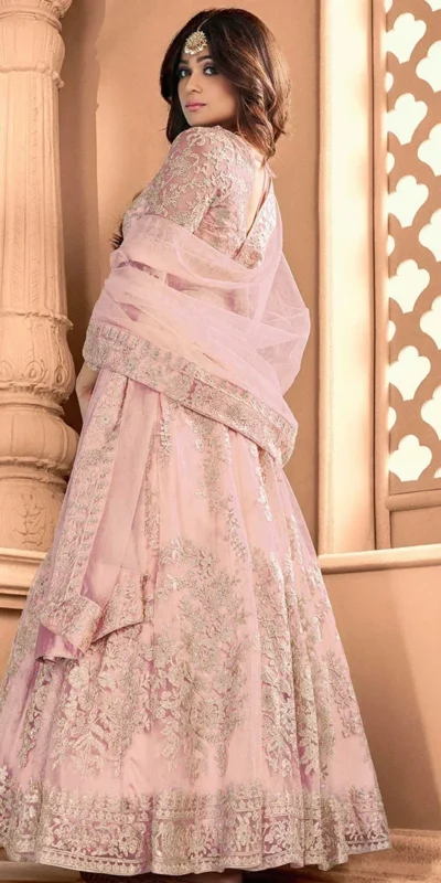 Pink Heavy Net Embroidery Work Salwar Suit | Jump Suits, Salwar suit, Casual Suits, Creative suits, Designer Suits, Palazzo Suits, Party Wear Suits, Patiala Suits, Straight Suits