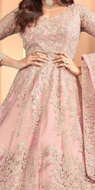 Pink Heavy Net Embroidery Work Salwar Suit | Jump Suits, Salwar suit, Casual Suits, Creative suits, Designer Suits, Palazzo Suits, Party Wear Suits, Patiala Suits, Straight Suits