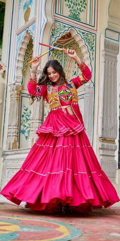 Pink Pure Cotton Mirror Gamthi Work Lehenga Choli | Lehenga, Bollywood Lehenga, Creative Lehenga, Designer Lehenga, Embroidered Lehenga, Party Wear Lehenga