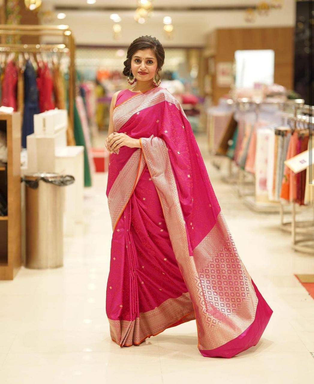 Pink Soft Lichi Silk On All Over Saree | Sarees, Bollywood Sarees, Creative Sarees, Designer Sarees, Embroidered Sarees, Ethnic Saree, Modern Digital sarees, Party Wear Sarees