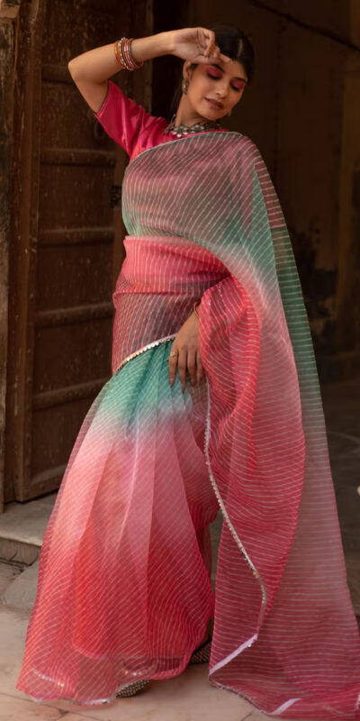 Pink Soft T.b. Organza Silk Sequins Work Saree | Sarees, Bollywood Sarees, Creative Sarees, Designer Sarees, Embroidered Sarees, Ethnic Saree, Modern Digital sarees, Party Wear Sarees