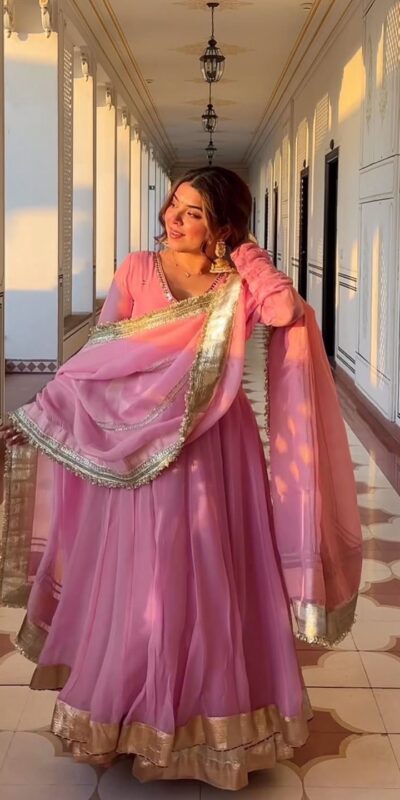 Pink Tabby Organza Embroidery Work Anarkali Suit | Anarkali Suits, Bollywood Anarkali, Creative-Anarkali, Designer Anarkali, Embroidered Anarkali, Party Wear Anarkali