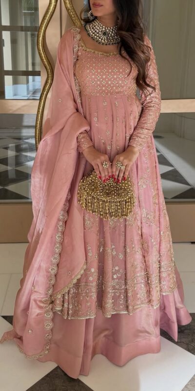 Pink Zimmy Silk Embroidery Work Lehenga Choli | Lehenga, Bollywood Lehenga, Creative Lehenga, Designer Lehenga, Embroidered Lehenga, Party Wear Lehenga