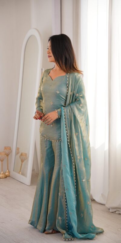 Pista Fendy Silk Embroidery Lace Work Salwar Suit | Jump Suits, Salwar suit, Casual Suits, Creative suits, Designer Suits, Palazzo Suits, Party Wear Suits, Patiala Suits, Straight Suits