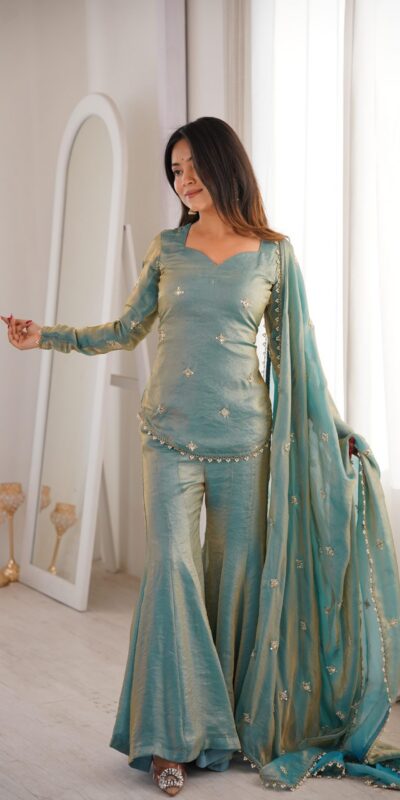 Pista Fendy Silk Embroidery Lace Work Salwar Suit | Jump Suits, Salwar suit, Casual Suits, Creative suits, Designer Suits, Palazzo Suits, Party Wear Suits, Patiala Suits, Straight Suits