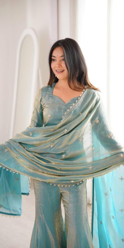 Pista Fendy Silk Embroidery Lace Work Salwar Suit | Jump Suits, Salwar suit, Casual Suits, Creative suits, Designer Suits, Palazzo Suits, Party Wear Suits, Patiala Suits, Straight Suits