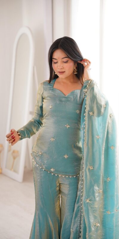Pista Fendy Silk Embroidery Lace Work Salwar Suit | Jump Suits, Salwar suit, Casual Suits, Creative suits, Designer Suits, Palazzo Suits, Party Wear Suits, Patiala Suits, Straight Suits
