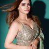 Pista Georgette Embroidery Work Saree