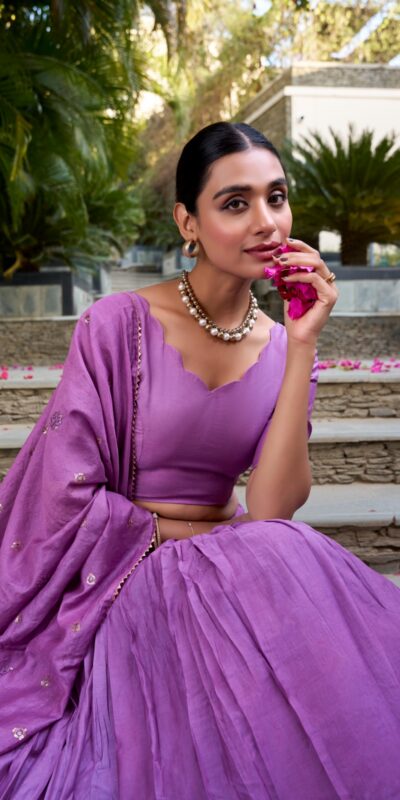 Purple Chanderi Plain With Zari Weaving Work Border Lehenga Choli | Lehenga, Bollywood Lehenga, Creative Lehenga, Designer Lehenga, Embroidered Lehenga, Party Wear Lehenga
