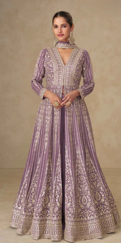 Purple Chinon Silk Embroider Work Salwar Suit | Jump Suits, Salwar suit, Casual Suits, Creative suits, Designer Suits, Palazzo Suits, Party Wear Suits, Patiala Suits, Straight Suits