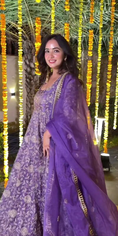 Purple Crunchy Silk Embroidery Work Anarkali Suit | Anarkali Suits, Bollywood Anarkali, Creative-Anarkali, Designer Anarkali, Embroidered Anarkali, Party Wear Anarkali