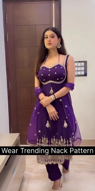 Purple Faux Georgette Embroider Work Salwar Suit | Jump Suits, Salwar suit, Casual Suits, Creative suits, Designer Suits, Palazzo Suits, Party Wear Suits, Patiala Suits, Straight Suits