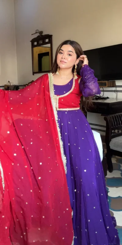Purple Faux Georgette Sequence Lace Work Salwar Suit | Jump Suits, Salwar suit, Casual Suits, Creative suits, Designer Suits, Palazzo Suits, Party Wear Suits, Patiala Suits, Straight Suits