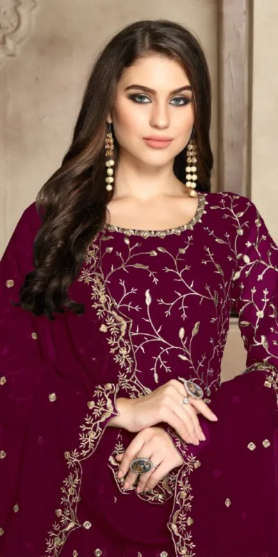 Purple Georgette Multi Thread Zari Anarkali Suit | Anarkali Suits, Bollywood Anarkali, Creative-Anarkali, Designer Anarkali, Embroidered Anarkali, Party Wear Anarkali