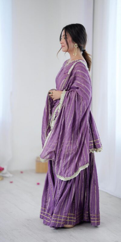Purple Mal Chanderi Mirror Work Salwar Suit | Jump Suits, Tops & Bottoms, Track Suits, Salwar suit, Casual Suits, Creative suits, Designer Suits, Palazzo Suits, Party Wear Suits, Patiala Suits, Straight Suits, Trendy Wear