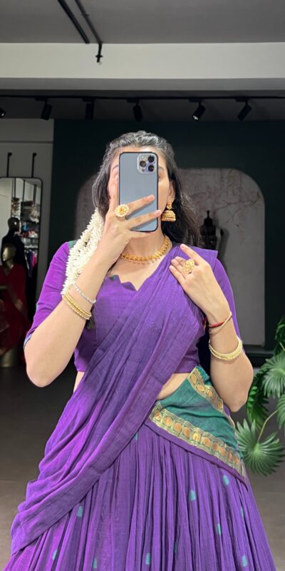 Purple Pure Chanderi Zari Work Lehenga Choli | Lehenga, Bollywood Lehenga, Creative Lehenga, Designer Lehenga, Embroidered Lehenga, Party Wear Lehenga