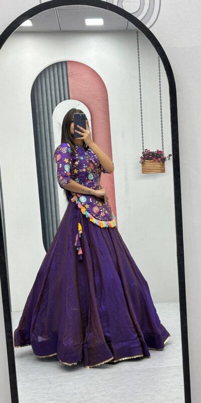 Purple Pure Fendy Thread Work Lehenga Choli | Lehenga, Bollywood Lehenga, Creative Lehenga, Designer Lehenga, Embroidered Lehenga, Party Wear Lehenga