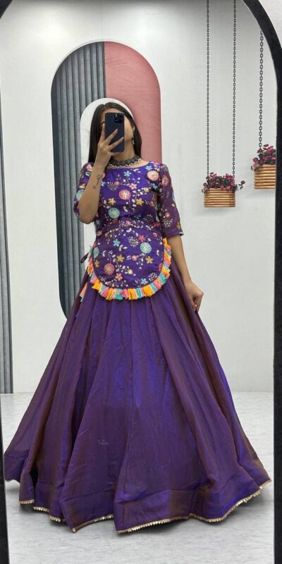 Purple Pure Fendy Thread Work Lehenga Choli | Lehenga, Bollywood Lehenga, Creative Lehenga, Designer Lehenga, Embroidered Lehenga, Party Wear Lehenga