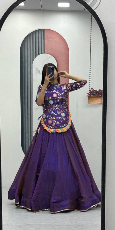 Purple Pure Fendy Thread Work Lehenga Choli | Lehenga, Bollywood Lehenga, Creative Lehenga, Designer Lehenga, Embroidered Lehenga, Party Wear Lehenga