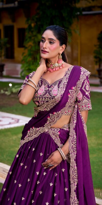 Purple Rangoli Crush Sequins Thread Lehenga Choli | Lehenga, Bollywood Lehenga, Creative Lehenga, Designer Lehenga, Embroidered Lehenga, Party Wear Lehenga