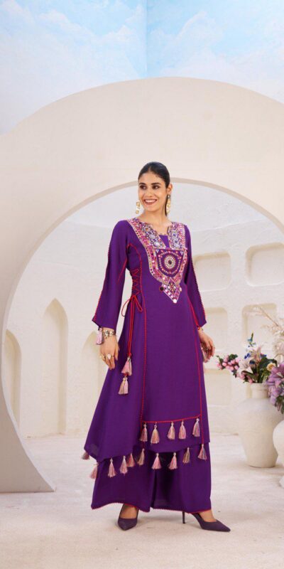 Purple Rayon Cotton Embroidery Mirror Work Salwar Suit | Jump Suits, Salwar suit, Casual Suits, Creative suits, Designer Suits, Palazzo Suits, Party Wear Suits, Patiala Suits, Straight Suits