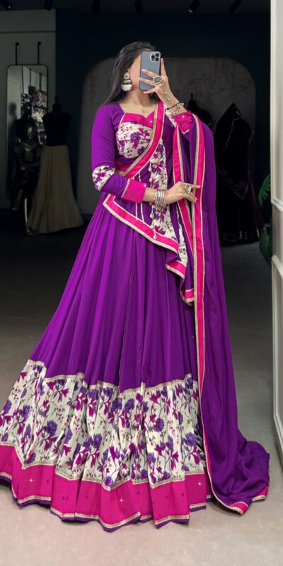 Purple Rayon Printed Lehenga Choli | Lehenga, Bollywood Lehenga, Creative Lehenga, Designer Lehenga, Embroidered Lehenga, Party Wear Lehenga