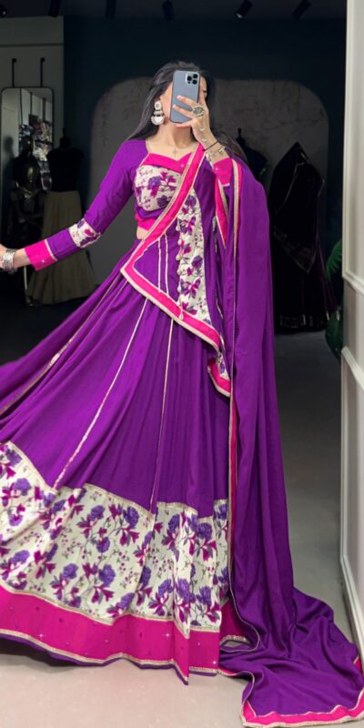 Purple Rayon Printed Lehenga Choli | Lehenga, Bollywood Lehenga, Creative Lehenga, Designer Lehenga, Embroidered Lehenga, Party Wear Lehenga