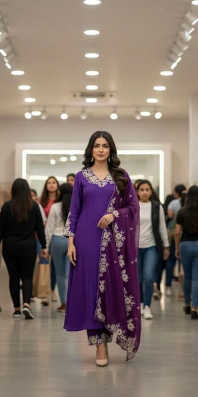 Purple Roman Silk Embroidery Work Salwar Suit | Jump Suits, Salwar suit, Casual Suits, Creative suits, Designer Suits, Palazzo Suits, Party Wear Suits, Patiala Suits, Straight Suits