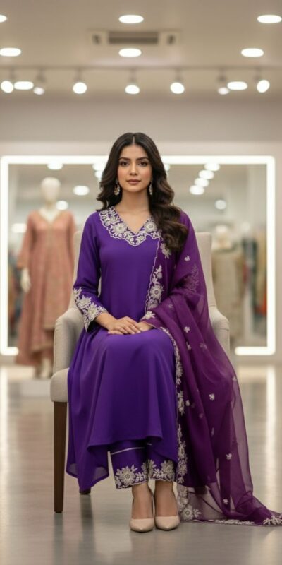 Purple Roman Silk Embroidery Work Salwar Suit | Jump Suits, Salwar suit, Casual Suits, Creative suits, Designer Suits, Palazzo Suits, Party Wear Suits, Patiala Suits, Straight Suits