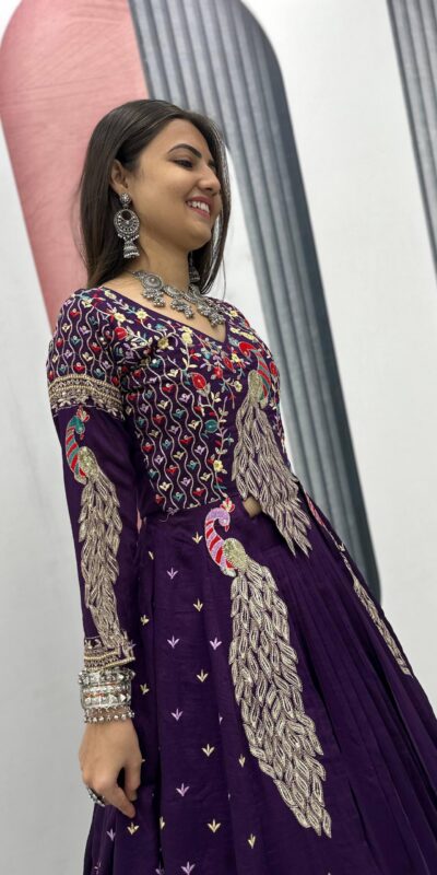 Purple Vichitra Sequence Work Lehenga Choli | Lehenga, Bollywood Lehenga, Creative Lehenga, Designer Lehenga, Embroidered Lehenga, Party Wear Lehenga