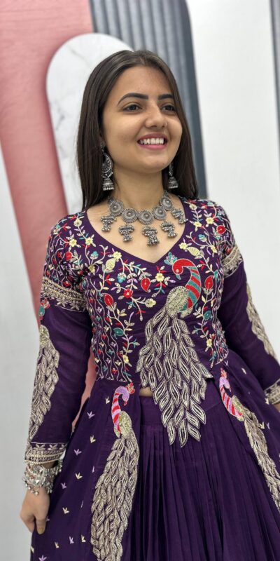Purple Vichitra Sequence Work Lehenga Choli | Lehenga, Bollywood Lehenga, Creative Lehenga, Designer Lehenga, Embroidered Lehenga, Party Wear Lehenga
