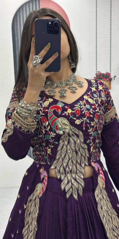 Purple Vichitra Sequence Work Lehenga Choli | Lehenga, Bollywood Lehenga, Creative Lehenga, Designer Lehenga, Embroidered Lehenga, Party Wear Lehenga