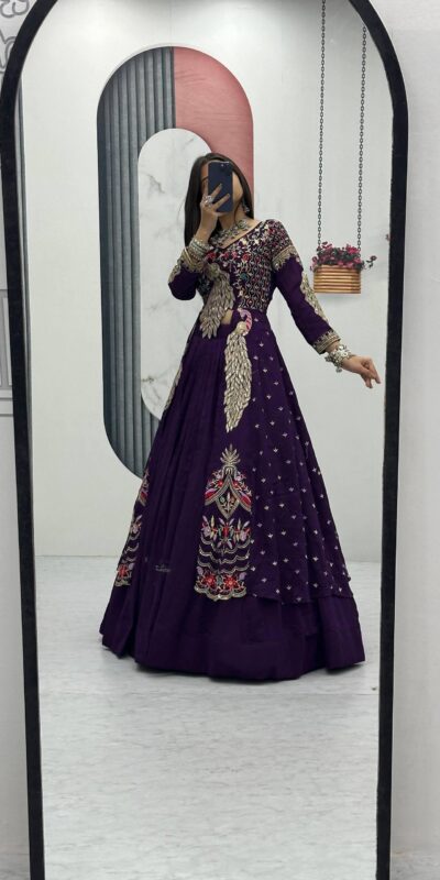 Purple Vichitra Sequence Work Lehenga Choli | Lehenga, Bollywood Lehenga, Creative Lehenga, Designer Lehenga, Embroidered Lehenga, Party Wear Lehenga