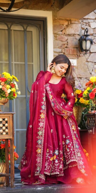Rani Pink Organza Silk Sequence Work Salwar Suit | Jump Suits, Salwar suit, Casual Suits, Creative suits, Designer Suits, Palazzo Suits, Party Wear Suits, Patiala Suits, Straight Suits