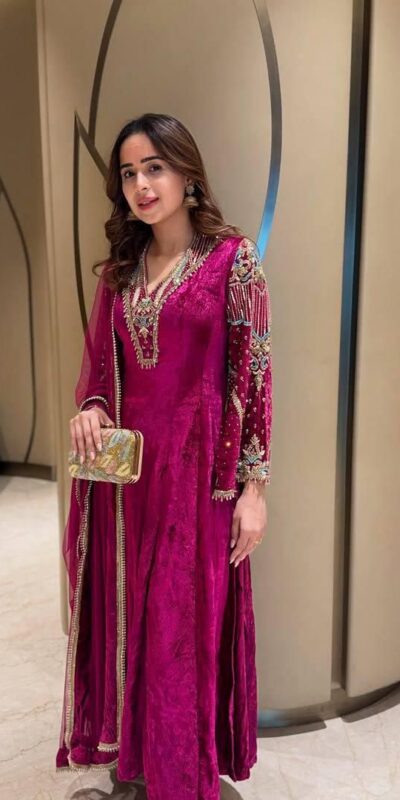 Rani Pink Velvet Embroidery Zari Work Salwar Suit | Jump Suits, Salwar suit, Casual Suits, Creative suits, Designer Suits, Palazzo Suits, Party Wear Suits, Patiala Suits, Straight Suits