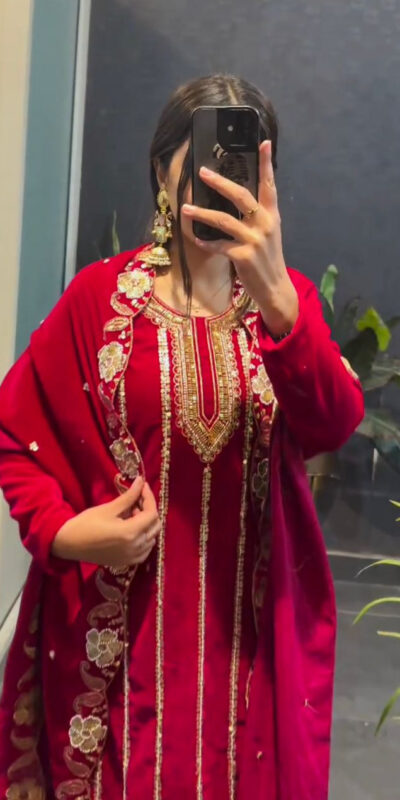 Red 9000 Velvet Lace Embroidery Work Salwar Suit | Jump Suits, Salwar suit, Casual Suits, Creative suits, Designer Suits, Palazzo Suits, Party Wear Suits, Patiala Suits, Straight Suits