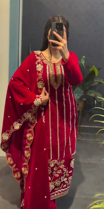 Red 9000 Velvet Lace Embroidery Work Salwar Suit | Jump Suits, Salwar suit, Casual Suits, Creative suits, Designer Suits, Palazzo Suits, Party Wear Suits, Patiala Suits, Straight Suits