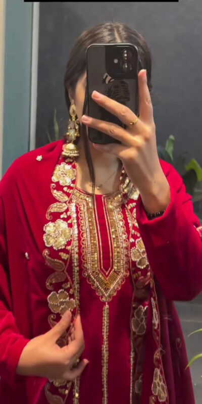Red 9000 Velvet Lace Embroidery Work Salwar Suit | Jump Suits, Salwar suit, Casual Suits, Creative suits, Designer Suits, Palazzo Suits, Party Wear Suits, Patiala Suits, Straight Suits