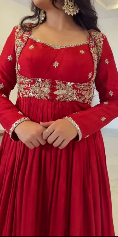 Red Chinon Mirror Lace Work Salwar Suit | Jump Suits, Salwar suit, Casual Suits, Creative suits, Designer Suits, Palazzo Suits, Party Wear Suits, Patiala Suits, Straight Suits