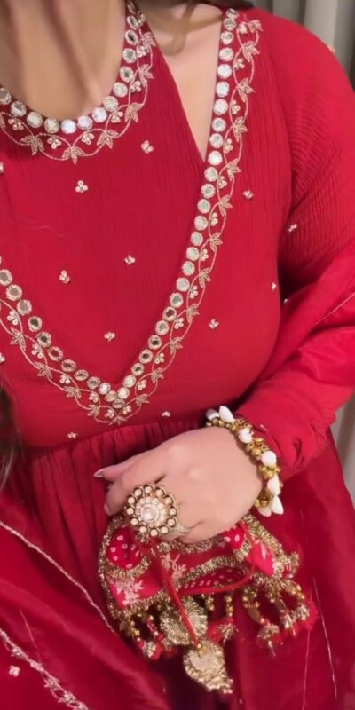 Red Chinon Silk Thread Lace Work Salwar Suit | Jump Suits, Salwar suit, Casual Suits, Creative suits, Designer Suits, Palazzo Suits, Party Wear Suits, Patiala Suits, Straight Suits