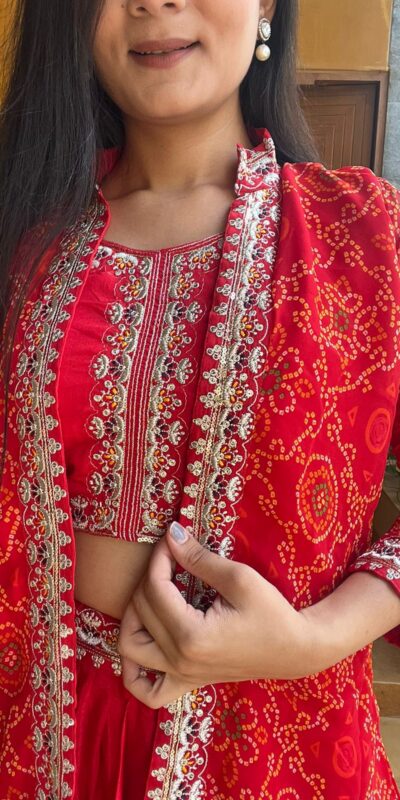 Red Chinon Thread Embroidery Work Lehenga Choli | Lehenga, Bollywood Lehenga, Creative Lehenga, Designer Lehenga, Embroidered Lehenga, Party Wear Lehenga
