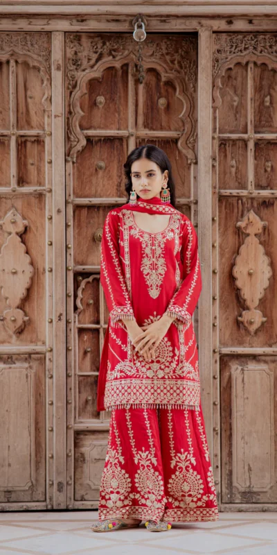 Red Chinon With Sequence Work Salwar Suit | Jump Suits, Salwar suit, Casual Suits, Creative suits, Designer Suits, Palazzo Suits, Party Wear Suits, Patiala Suits, Straight Suits