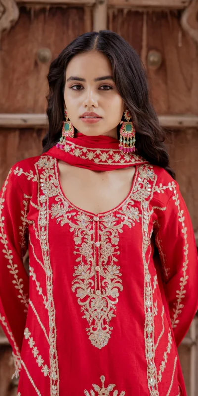 Red Chinon With Sequence Work Salwar Suit | Jump Suits, Salwar suit, Casual Suits, Creative suits, Designer Suits, Palazzo Suits, Party Wear Suits, Patiala Suits, Straight Suits