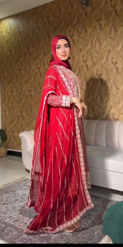 Red Faux Georgette Lace Work Salwar Suit | Jump Suits, Salwar suit, Casual Suits, Creative suits, Designer Suits, Palazzo Suits, Party Wear Suits, Patiala Suits, Straight Suits