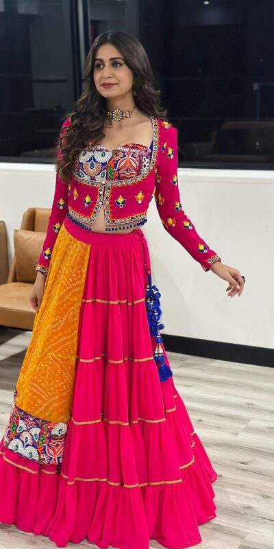 Red Georgette Digital Print Lehenga Choli | Lehenga, Bollywood Lehenga, Creative Lehenga, Designer Lehenga, Embroidered Lehenga, Party Wear Lehenga