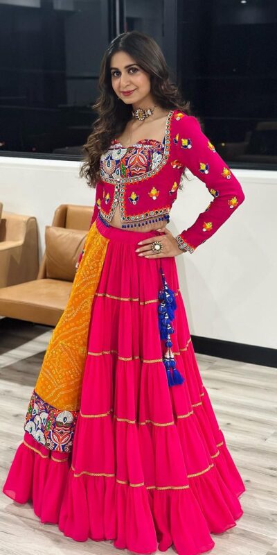 Red Georgette Digital Print Lehenga Choli | Lehenga, Bollywood Lehenga, Creative Lehenga, Designer Lehenga, Embroidered Lehenga, Party Wear Lehenga