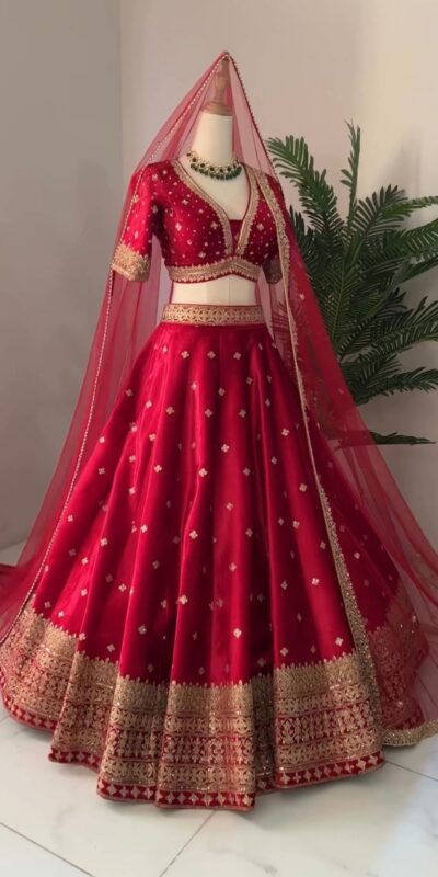 Red Georgette Embroidery Sequence Lehenga Choli | Lehenga, Bollywood Lehenga, Creative Lehenga, Designer Lehenga, Embroidered Lehenga, Party Wear Lehenga